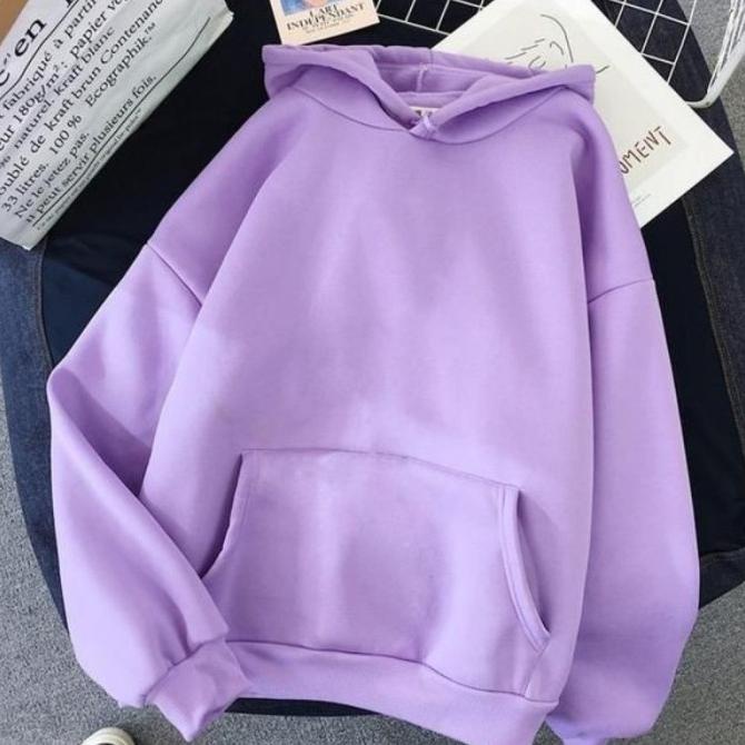 (DONE) JAKET HOODIE JUMPE DISTRO UNGU LILAC POLOS CUSTOM INDONESIA KPOP KOREA - M PROMO