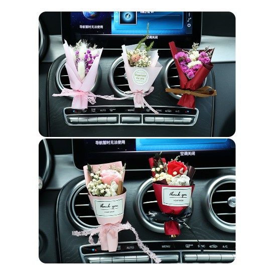 Mini Flower Bouquet Aesthetic Parfum Bunga Jepit AC mobil