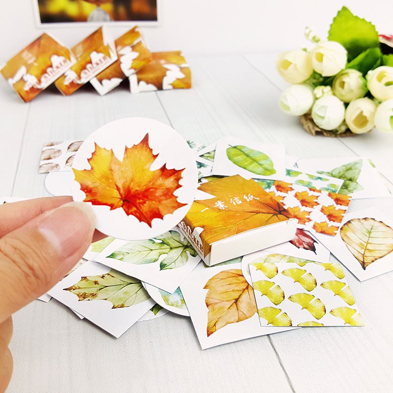 

40pcs sticker box plant spring autums leaves ST184