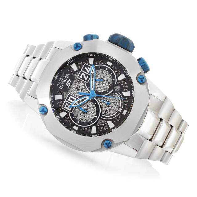 Jam Tangan Cowok Pria Big Size Invicta Bolt S1 19430 Blue Silver Stainless Steel