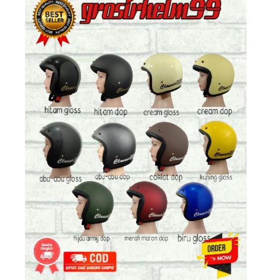 HELM BOGO CLASSIC   HELM RETRO DEWASA TANPA KACA L94F