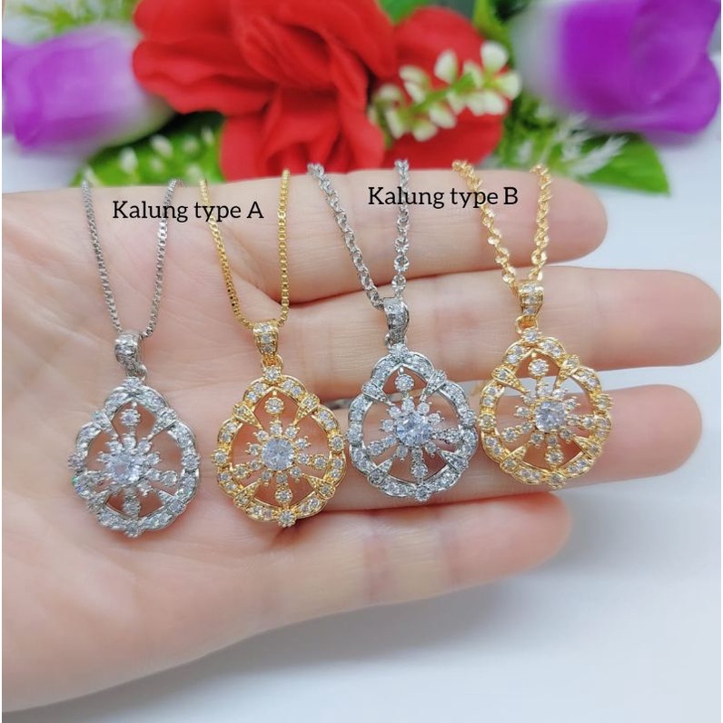 Set Kalung+Liontin Xuping Permata Lapis emas 18k 065.066