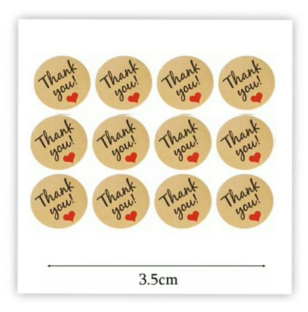 12 PCS STICKER LABEL THANK YOU SEALER SEGEL PACKING BOX TOPLES KANTONG KERTAS PLASTIK KEMASAN AMPLOP