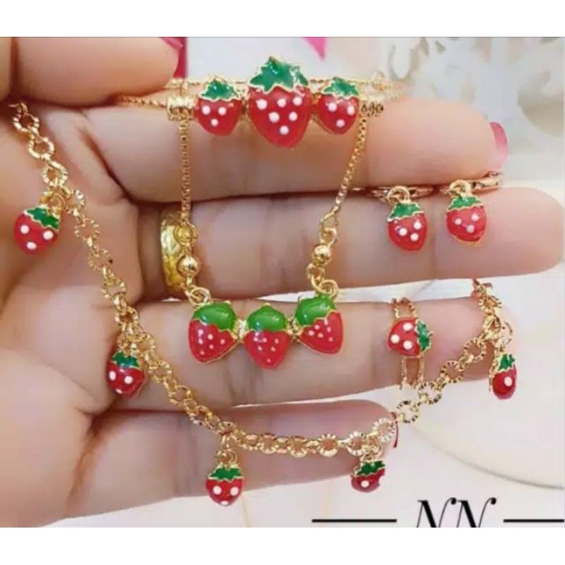 Perhiasan Xuping set anak anak lengkap bahan lapis emas 24k