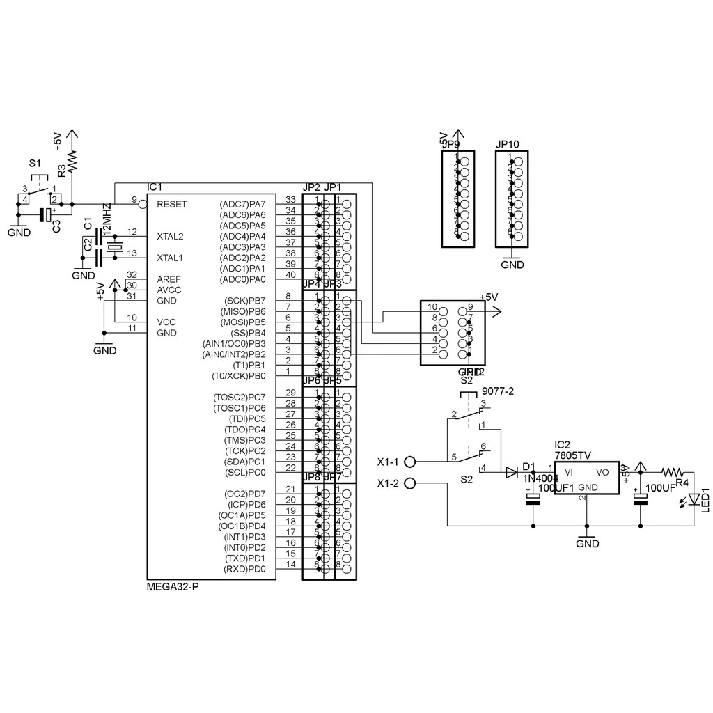 System Minimum Atmega 16 / 32 / 8535