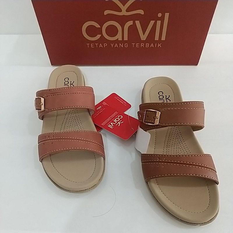 Sandal Kasual Cewe Merk Carvil Tipe Faunal 02 | Sandal Carvil Cewe | Sandal kokop tali dua Carvil