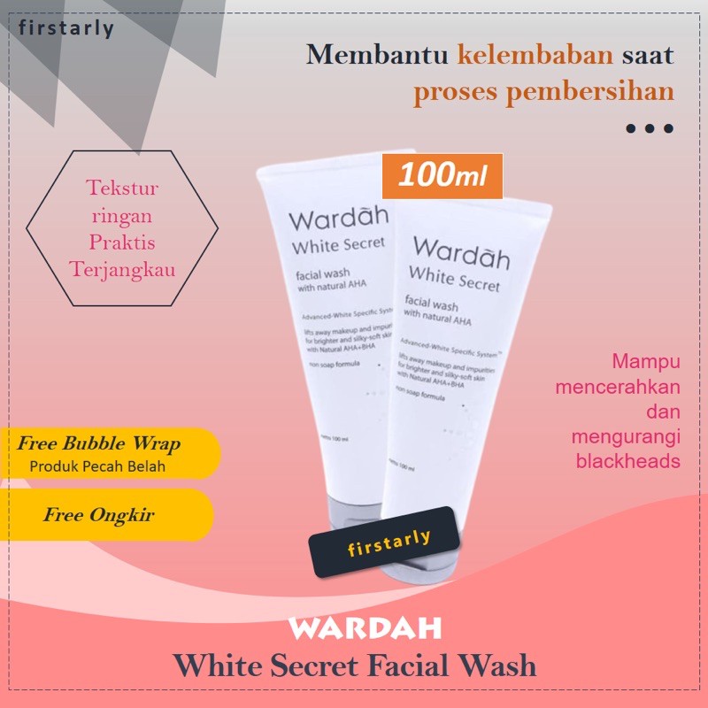 WARDAH White Secret Pembersih Wajah Sabun Cuci Muka Facial Wash Facial Foam 100ml