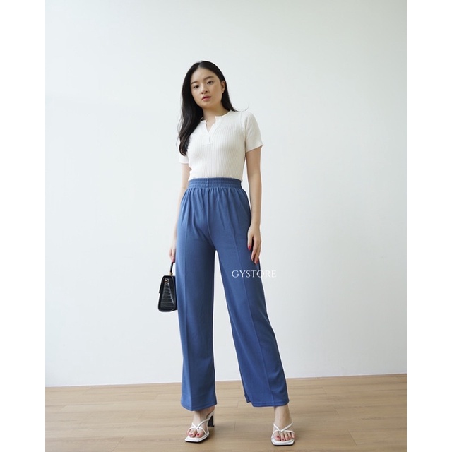 Hebbe Knit Pants | Celana Knit Highwaist