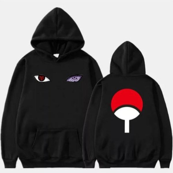 DEWASA Sweater Hoodie Mata Sasuke - Sweater Anime Naruto - Sweater Sasuke Uchiha - Sweater Saringgan