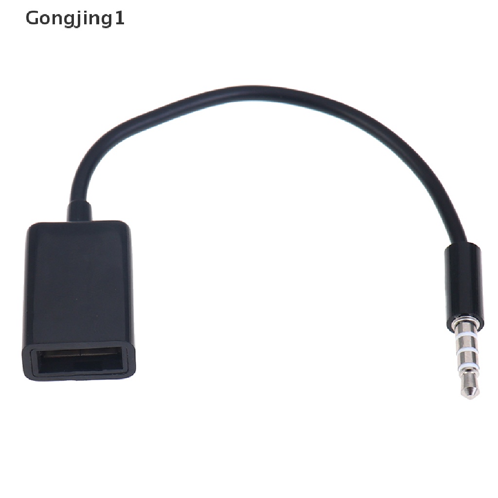 Gongjing1 Kabel Konverter Audio AUX 3.5mm Male Ke USB 2.0 Female Untuk MP3 Mobil