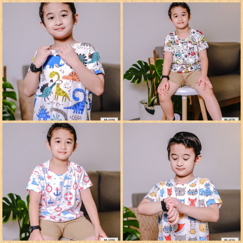 KAOS TUMBLR ANAK Dino Warna / Baju Kaos Anak / Atasan Anak lucu 1-12Tahun Malvin