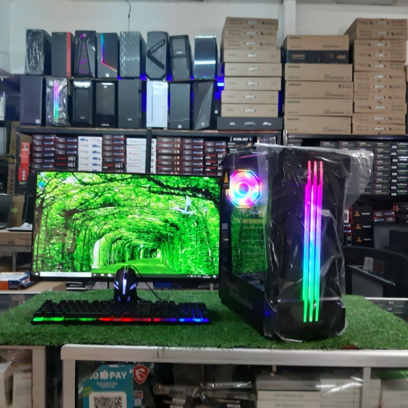 PC Gaming Rendering Core i7 6700 | DDR4 8GB | RX 580 8GB | HDD SSD | Monitor 24 inch