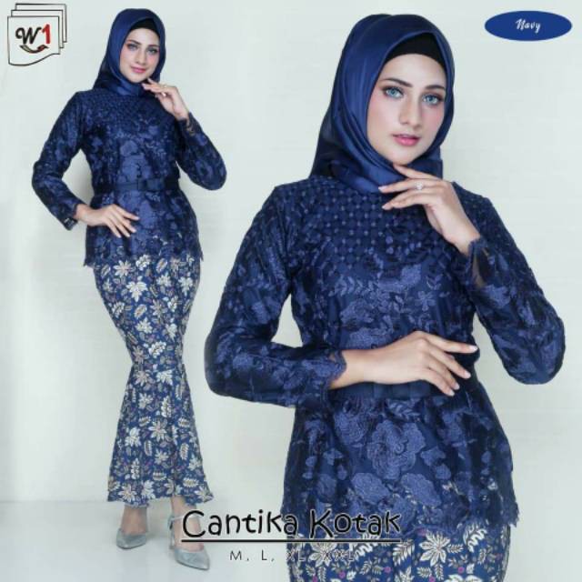 Kembali hadir / kebaya cantika kotak - kebaya modern terbaru - set kebaya tulle bordir import