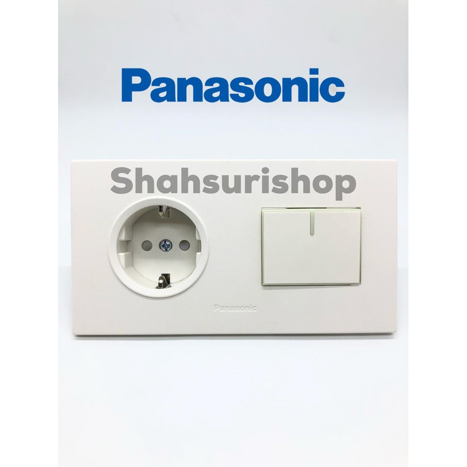 STOP KONTAK PANASONIC WHITE STYLE STOP KONTAK + SAKLAR ENGKEL 2 GANG