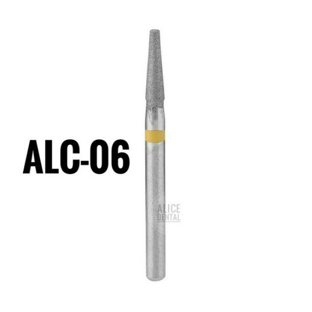 Alice dental bur TF-21EF TF 21EF finishing silindris pita kuning bur poles gigi fine flat end taper