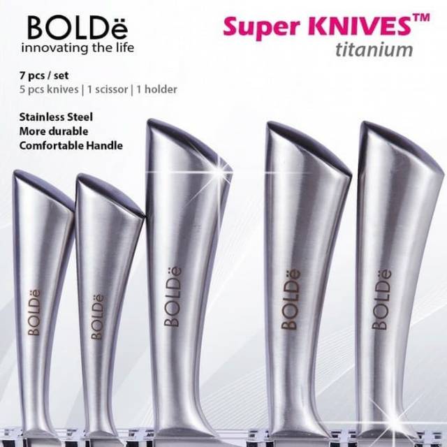 BOLDe Pisau Set Titanium Stainless Steel 7 Pcs - Super Knives