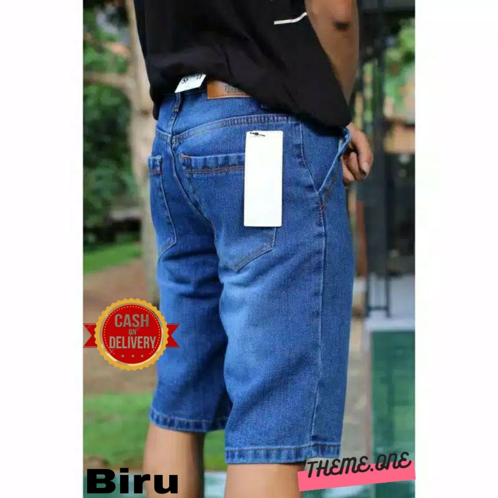 CELANA JEANS PENDEK COWOK PRIA HITAM BIRU MUDA BIRU DONGKER BERKUALITAS CELANA PENDEK JEANS PRIA