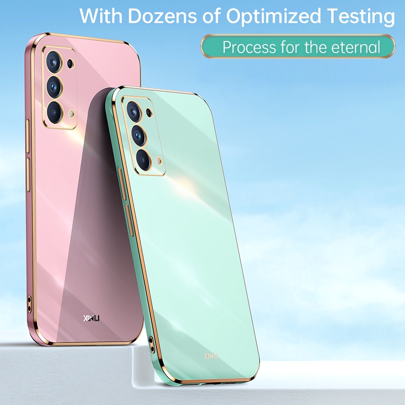 Casing Soft Case Silikon Plating Warna Polos Untuk OPPO Reno 6Z / 6 4G / 6 Pro / 5G / 5pro / 6 / 5F / 5 Lite