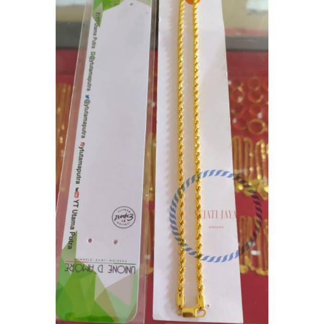 Kalung Tali tambang ( Dealova) emas kadar 375