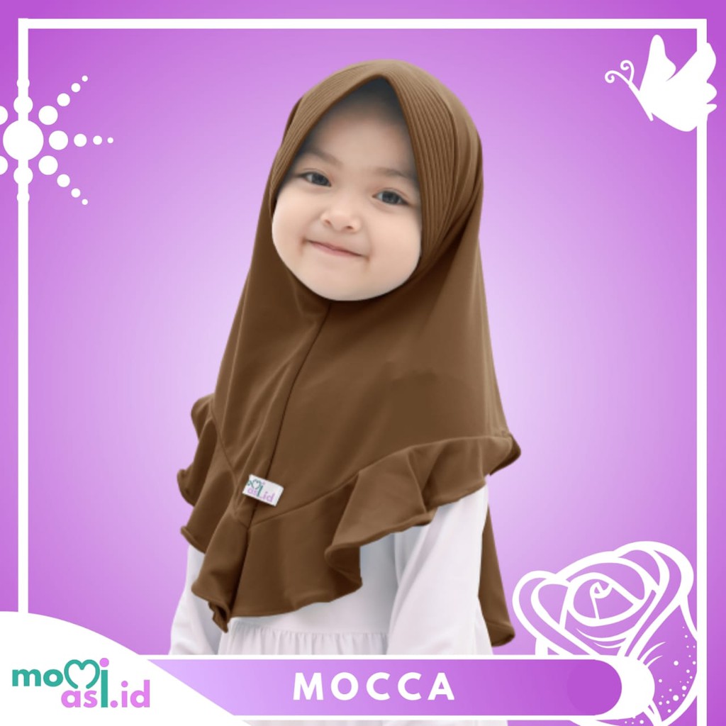 Momiasi - Kerudung Anak Jilbab Hijab Anak Bayi Perempuan Premium Yuki Daily Dusty Mocca