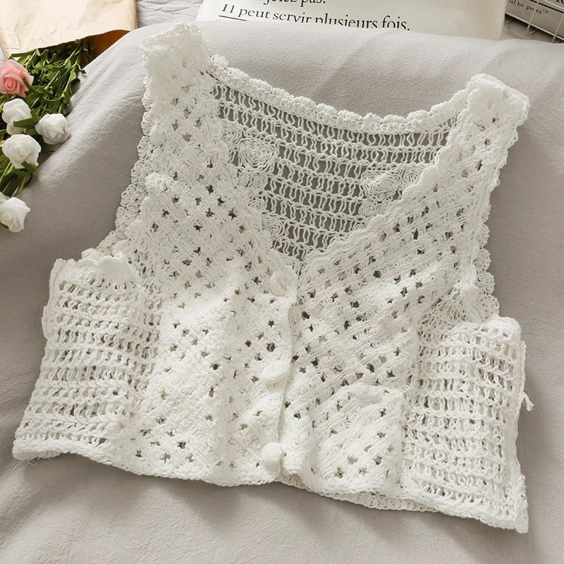 ALISCHA VEST crochet vest / vest rajut / vest import / outer vest