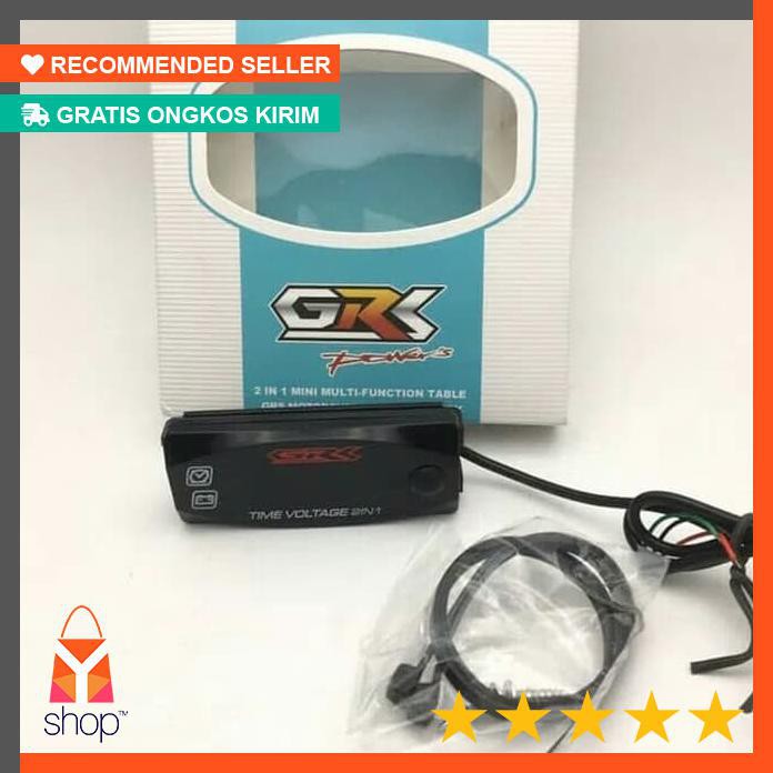 HOT PRODUK  Jam Digital Voltmeter 2 in 1 LED Motor / Voltmeter + Jam Digital