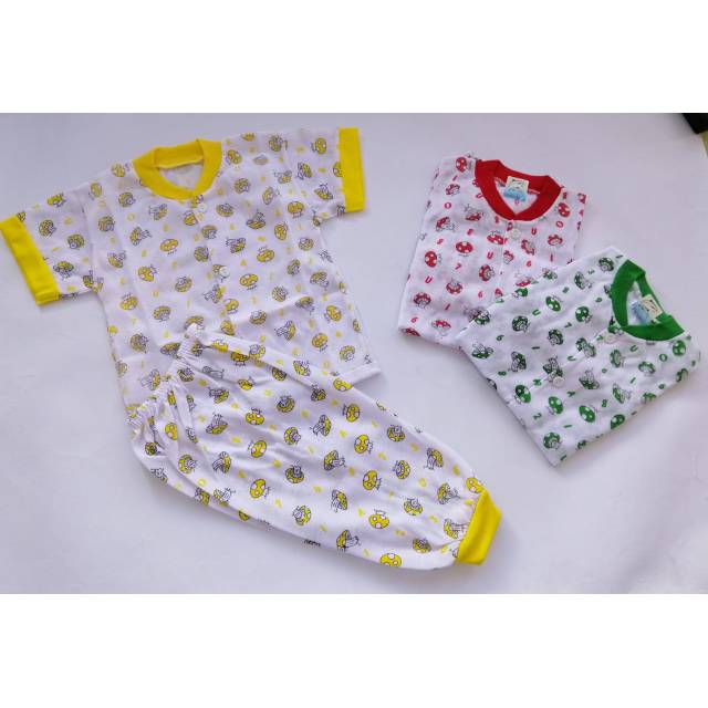 Pakaian Tidur Bayi Full Print Motif Jamur Untuk Usia 0-3 Bulan