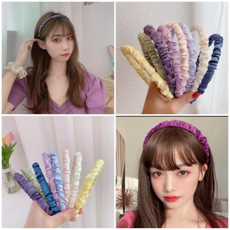 Bando Korea / Bandana Kerut Scrunchie Boncu Headband Serut