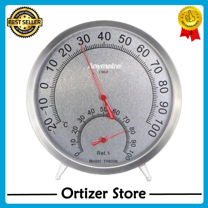 Murah Analog Thermometer Hygrometer Anymetre TH600B Termometer Higrometer Sauna TH-600B Thermo Hygro