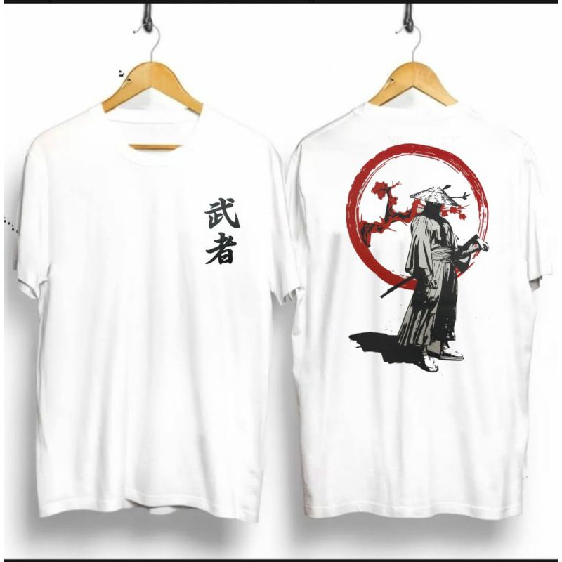 KAOS JAPAN SAMURAI _ KAOS JEPANG WARNA PUTIH BAHAN ADEM_TAHAN LAMA MUDAH DI CUCI_PAKAIAN KEKINIAN