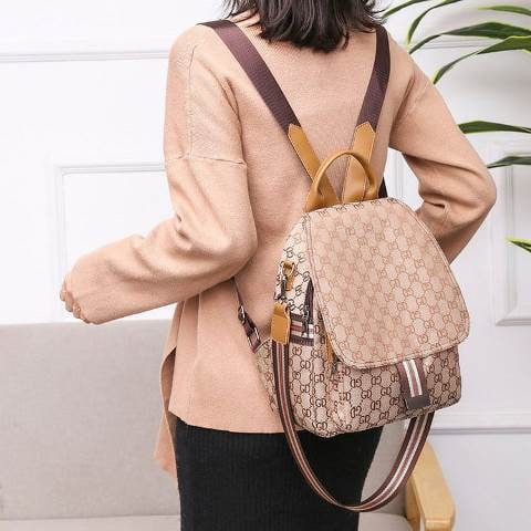 ZC 5620 RISCE TAS RANSEL MULTIFUNGSI BROWN IMPORT WANITA CEWEK PEREMPUAN JAKARTA BATAM