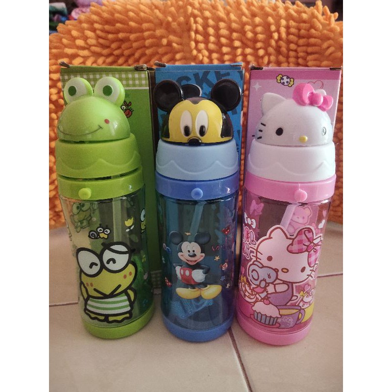 Botol kepala karakter Hello Kitty Keropi Micky Mouse Doraemon BPA