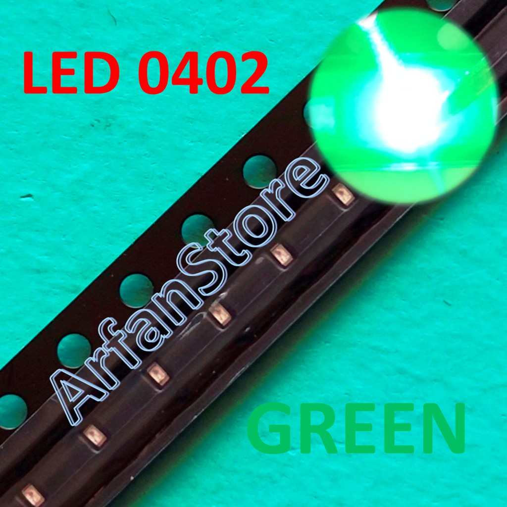 SMD LED 0402 Green SMT Chip Ultra Bright Hijau PER 25PCS