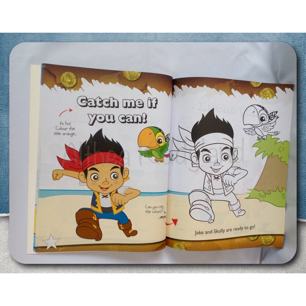Buku Import Untuk Belajar Mewarnai Jake Never Land Pirates Lengkap Dengan Pensil Warna