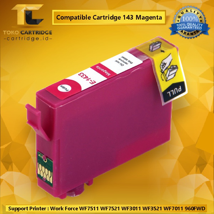 Cartridge Compatible 143 T143 T 143, Tinta Printer Epson Work Force WF7511 WF7521 WF3011 WF3521 WF7011 ME900WD 940FWD 960FWD