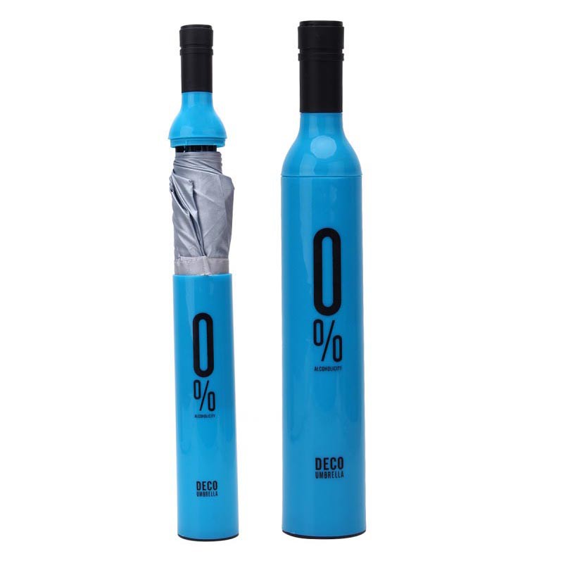 Payung Lipat OMHAQ8BL Desain Botol Wine - Blue