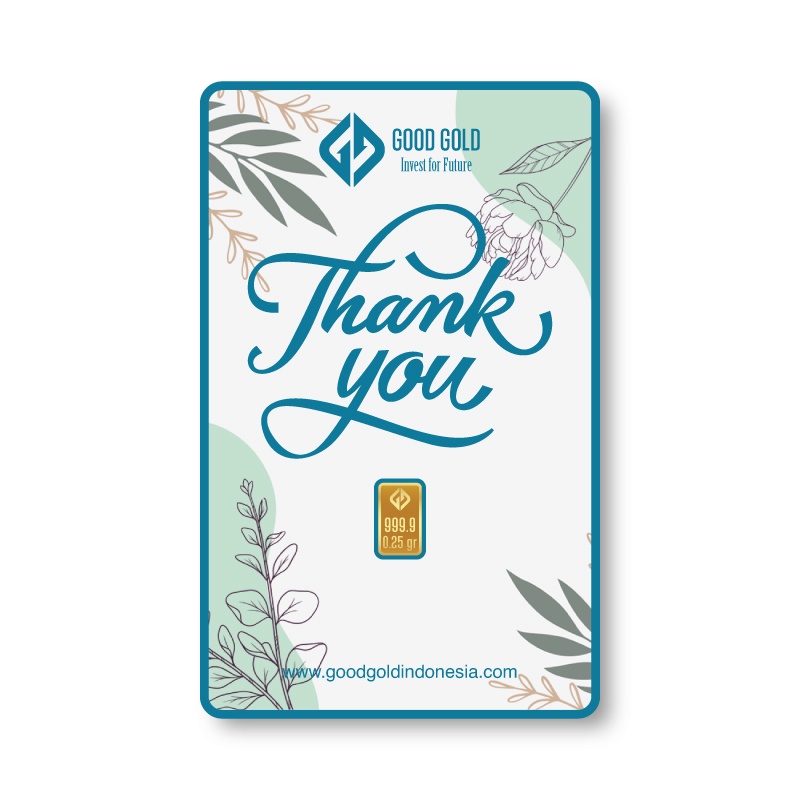 Good Gold Emas Batangan 0,25gr Logam Mulia 0,25 gram LM Fine Gold 0.25gr Emas Murni Emas 24K untuk Gift / Hadiah-Thank You