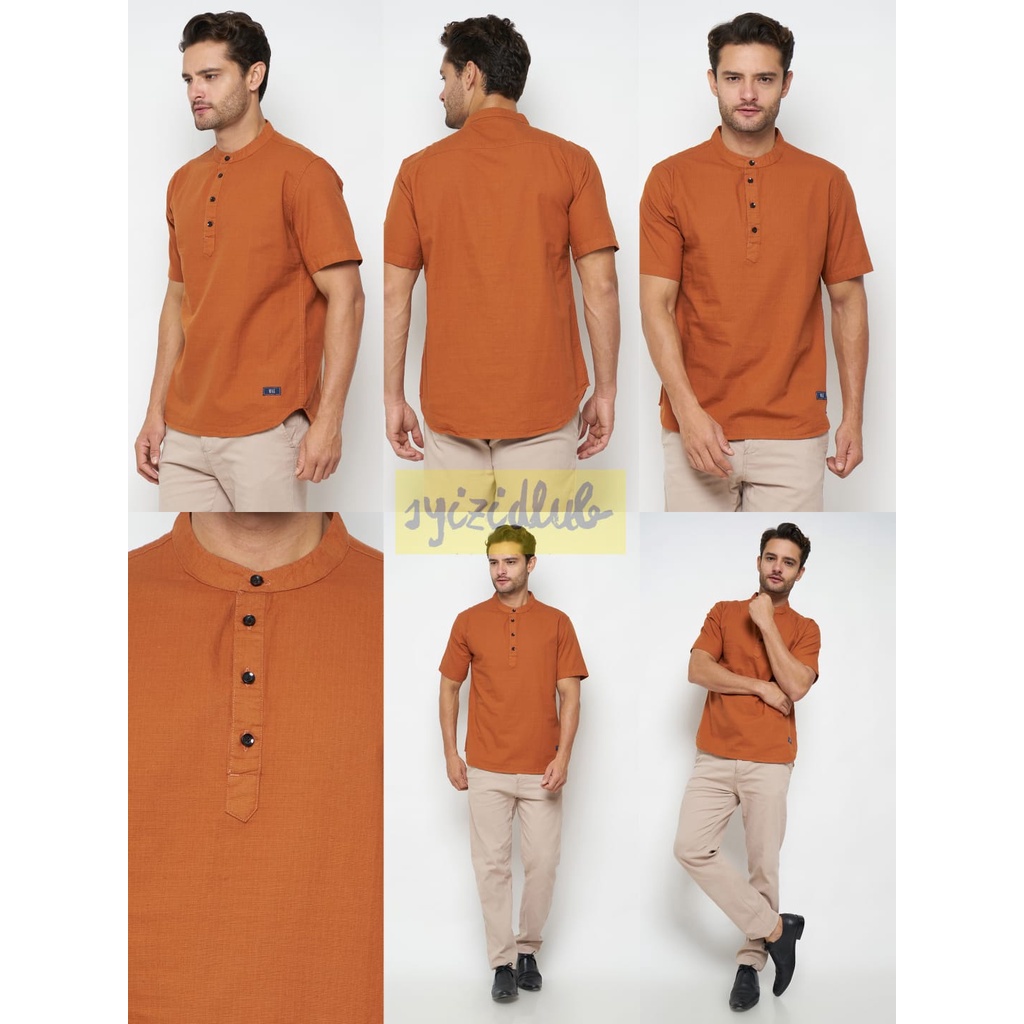 MAG Fashion Kemeja Koko Pria Lengan Pendek Katun Cigarette - Baju Koko Cigarette Basic Polos MURAH