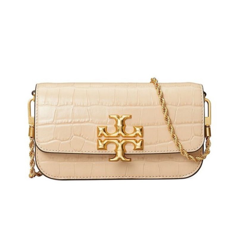 Tory Burch Eleanor Chroco Beige Sling Bag - Sand