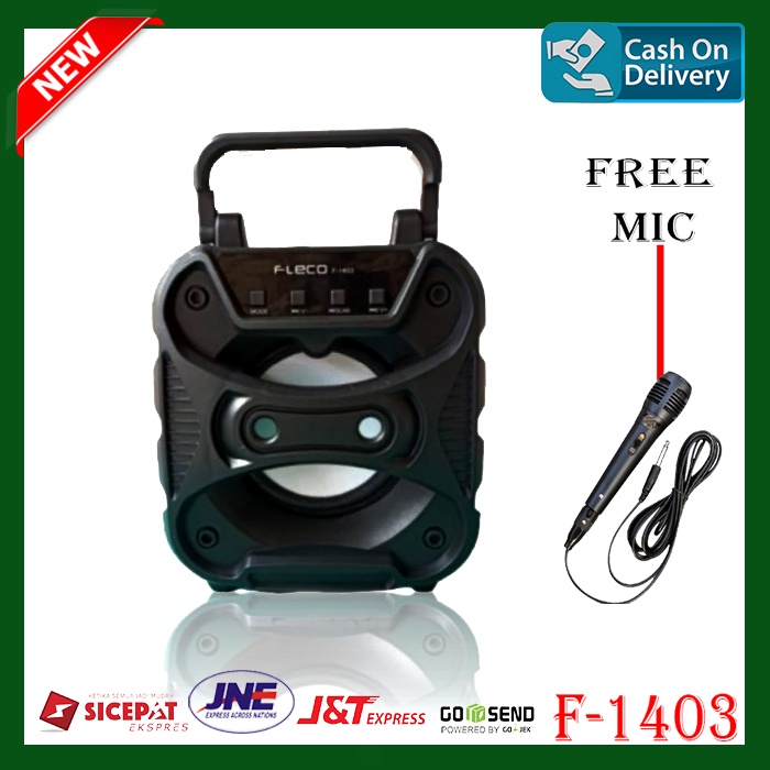 Speaker Fleco Bluetooth F-1403 + MIC kabel. MP3 .FM .USB   bisa di pesan ya