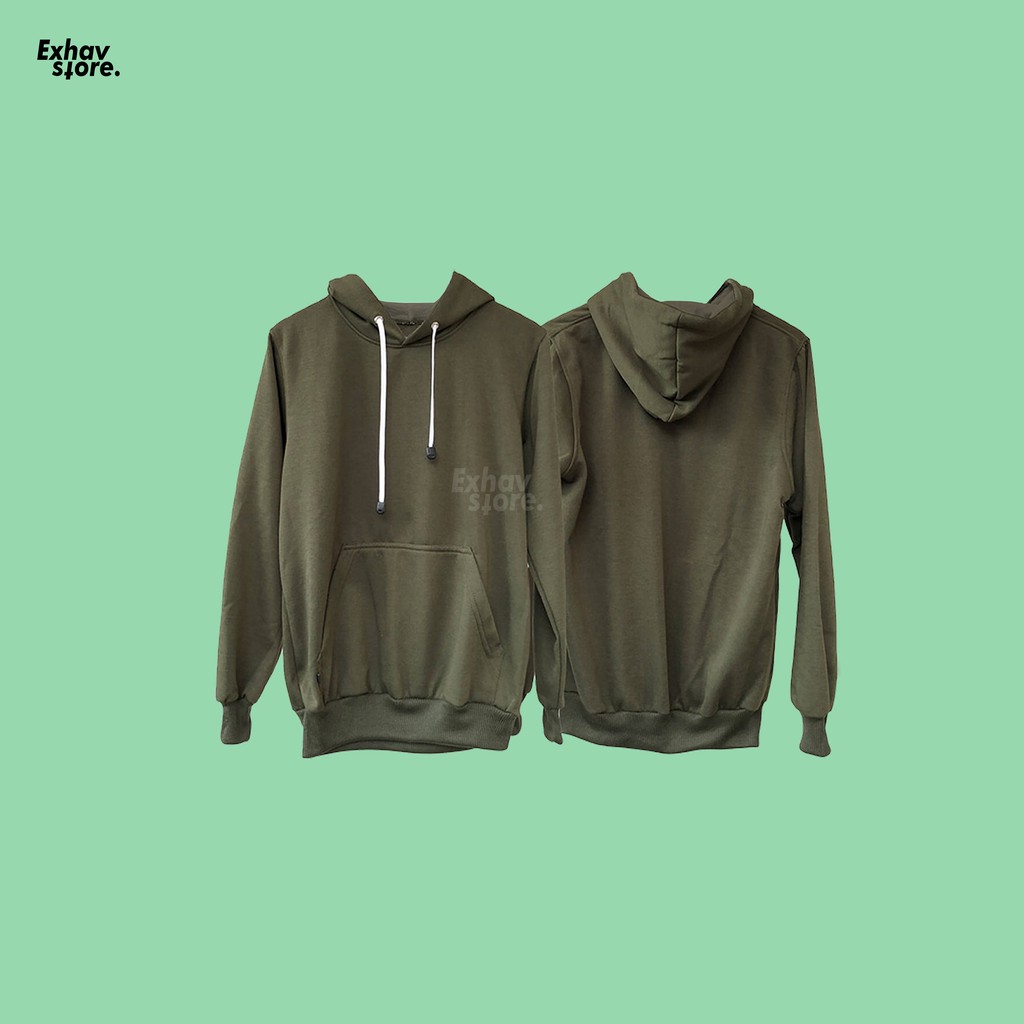 HOODIE POLOS PRIA HIJAU ARMY | READY SIZE S M L XL XXL 