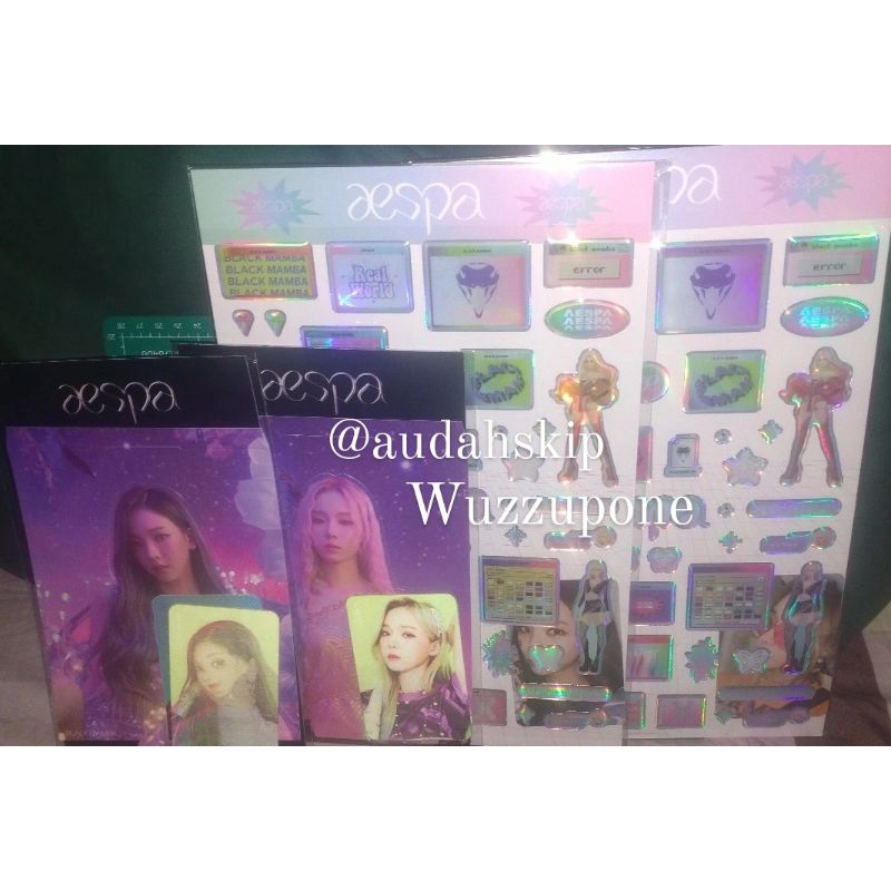 aespa Lenticular & Epoxy Sticker set Photocard Black Mamba Karina Winter/ SM Official Merchandise