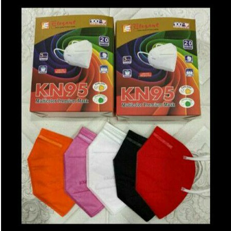 Masker Elegant KN95 Warna Warni Elegant isi 20 pcs Mask Multi Colour