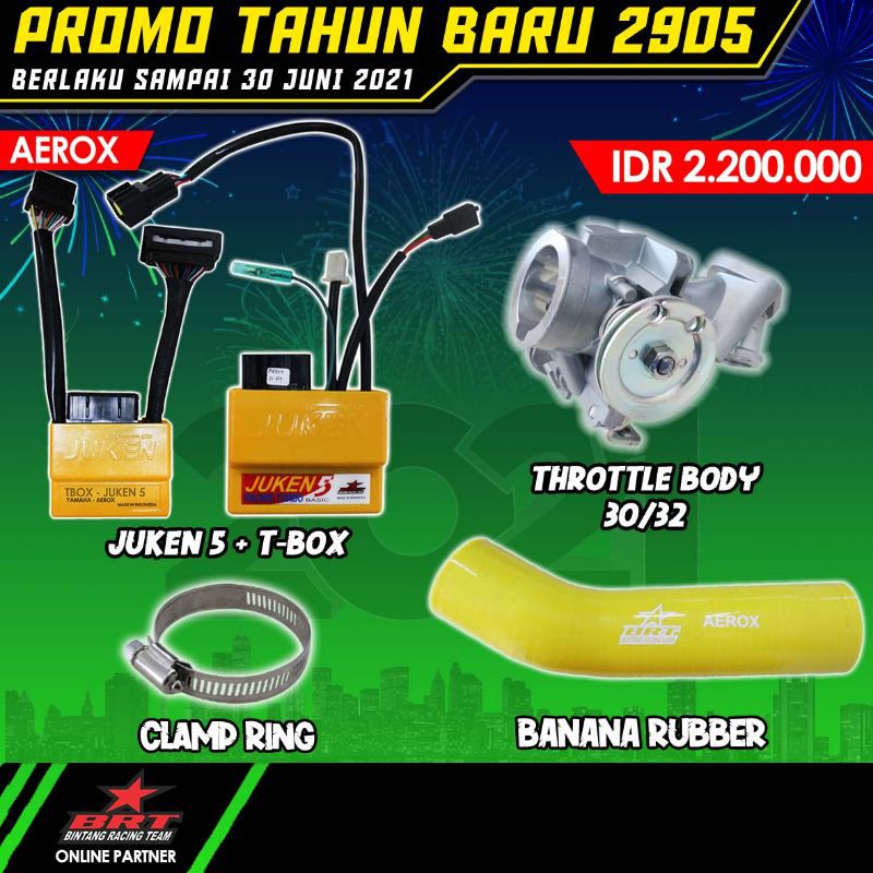 Promo Super BRT THROTLLE BODY / JUKEN 5 + T-BOX AEROX
