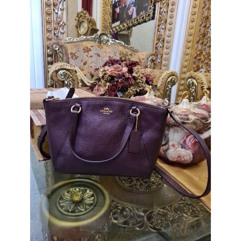 Preloved Tas Coach Ungu Metalik