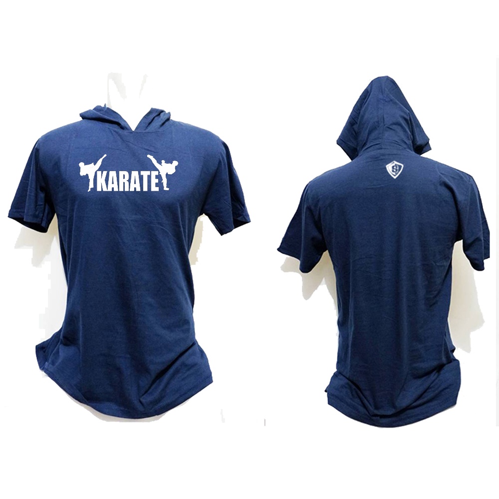 Kaos Hoodie Sweater Gym Karate Fighter Musclefit