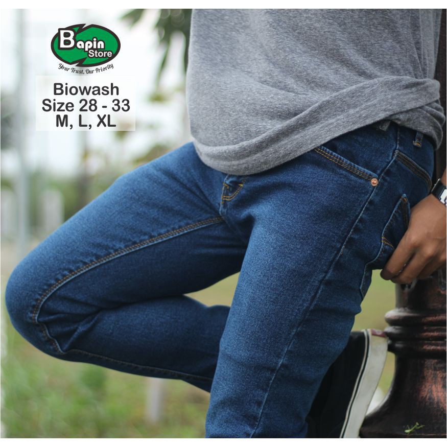 READY Celana Jeans Pensil Strecth Slimfit Skinny Pria Cheap Monday – Bioblitz Biru Langit Laut