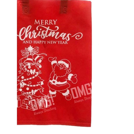 

❃ GOODIE BAG TAS SPUNBOND HARI RAYA NATAL DAN LEBARAN 30 X 40 X 9 CM - Putih ➱