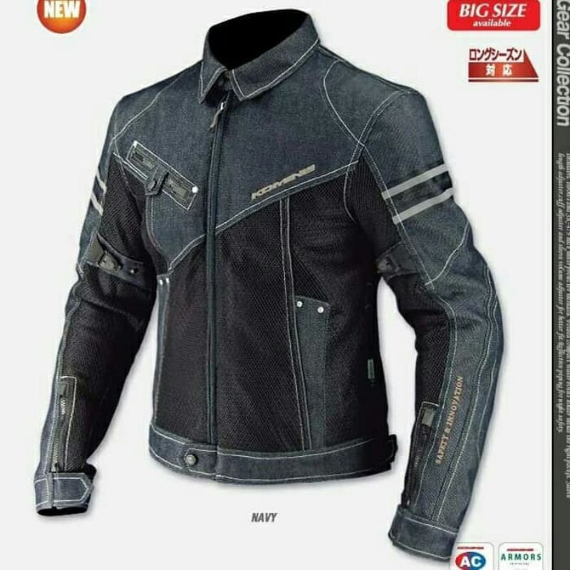 Jaket komine Jk-006 denim racing suit