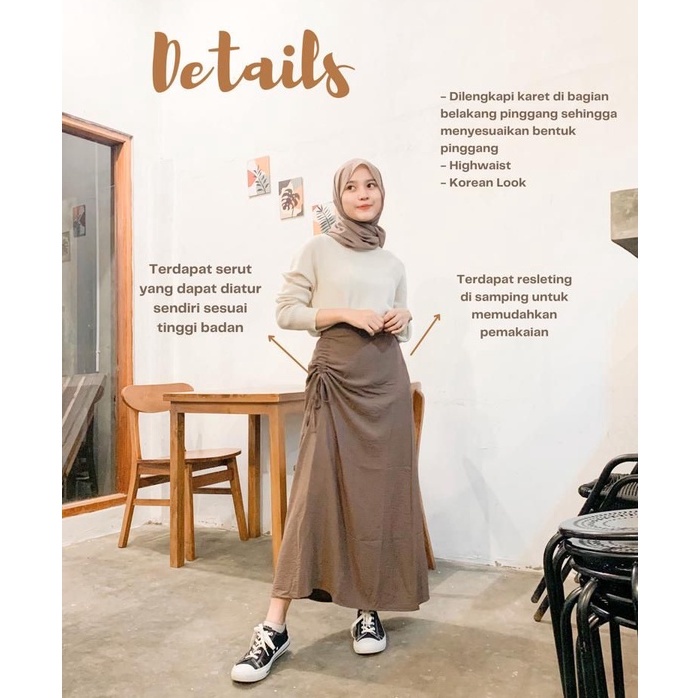 ZAYA skirt premium edisi korean style rok serut bahan airflow crincle premium rayon